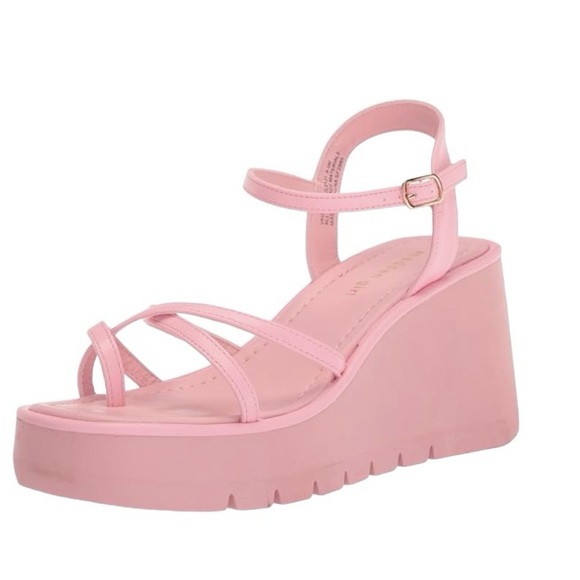Madden Girl Shoes - Madden Girl Vault Pink Paris Platform Wedge Strappy Sandal Size 9.5